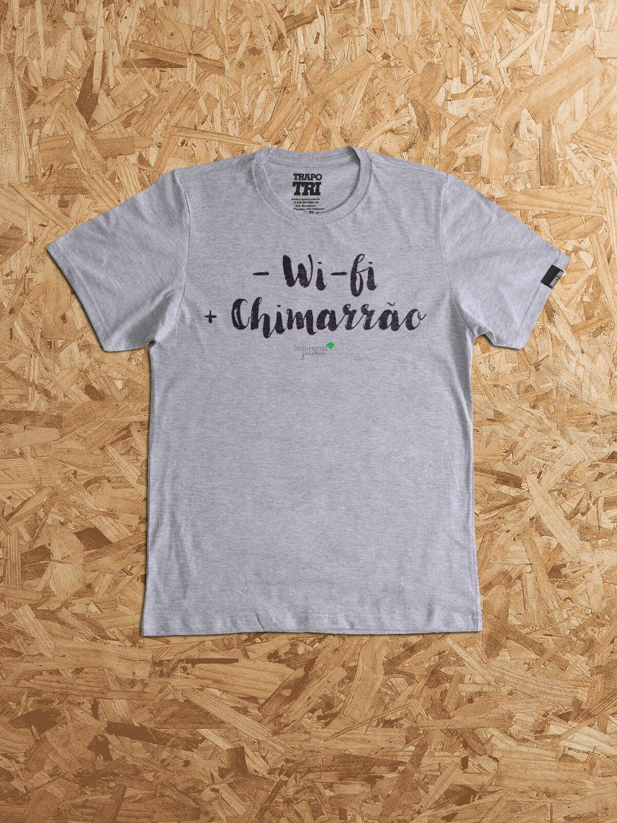 Camiseta - Wifi + Chimarrão - Mescla Cinza