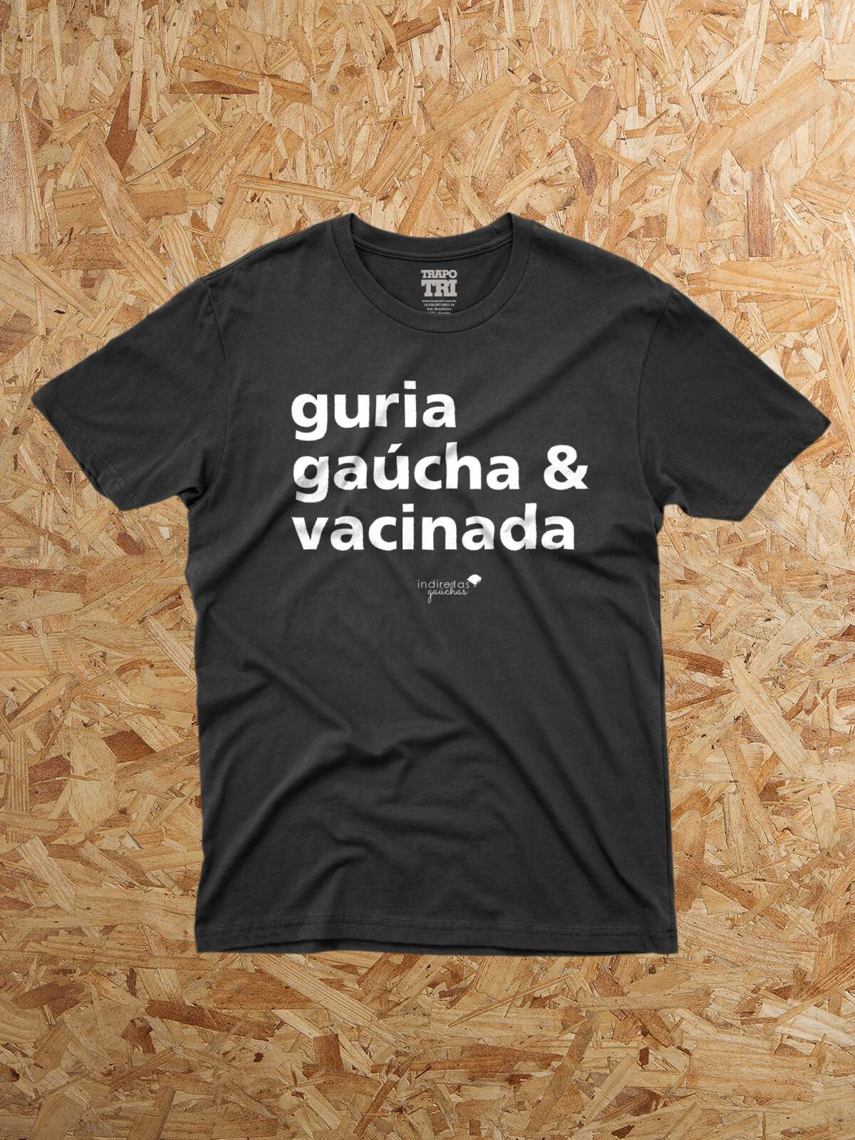 Camiseta Guria, Gaúcha e Vacinada - Preto
