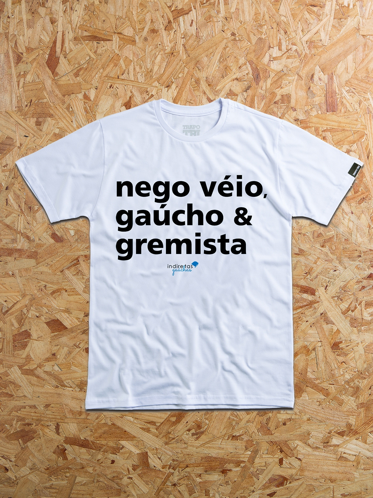 Camiseta Nego Véio, Gaúcho e Gremista - Branca