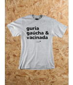 Camiseta Guria, Gaúcha e Vacinada - Mescla Cinza