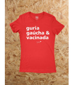 Baby Look Guria, Gaúcha e Vacinada - Vermelho